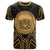 Hawaii T Shirt Hawaii Seal Tribal Gold Color Patterns Unisex Black - Polynesian Pride