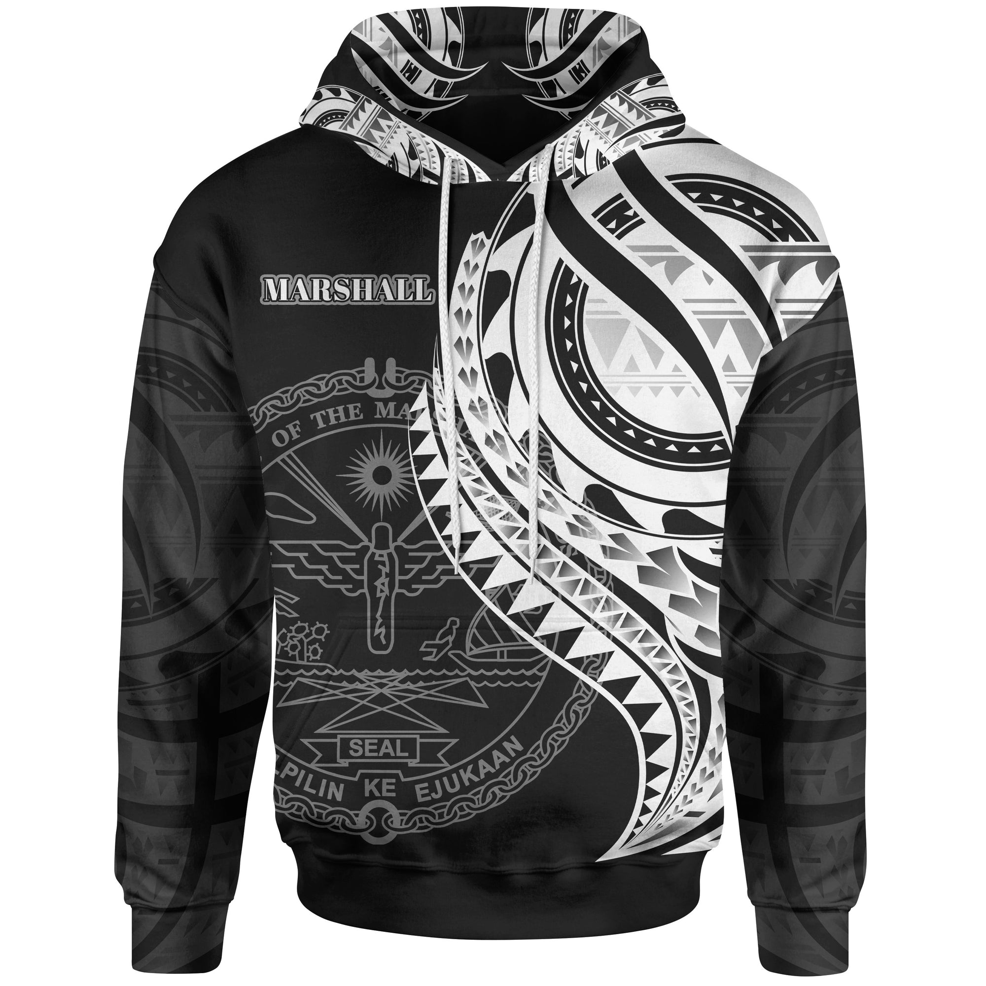 Marshall Islands Hoodie Polynesian Patterns Best Marshall Islands Ever Unisex Black - Polynesian Pride