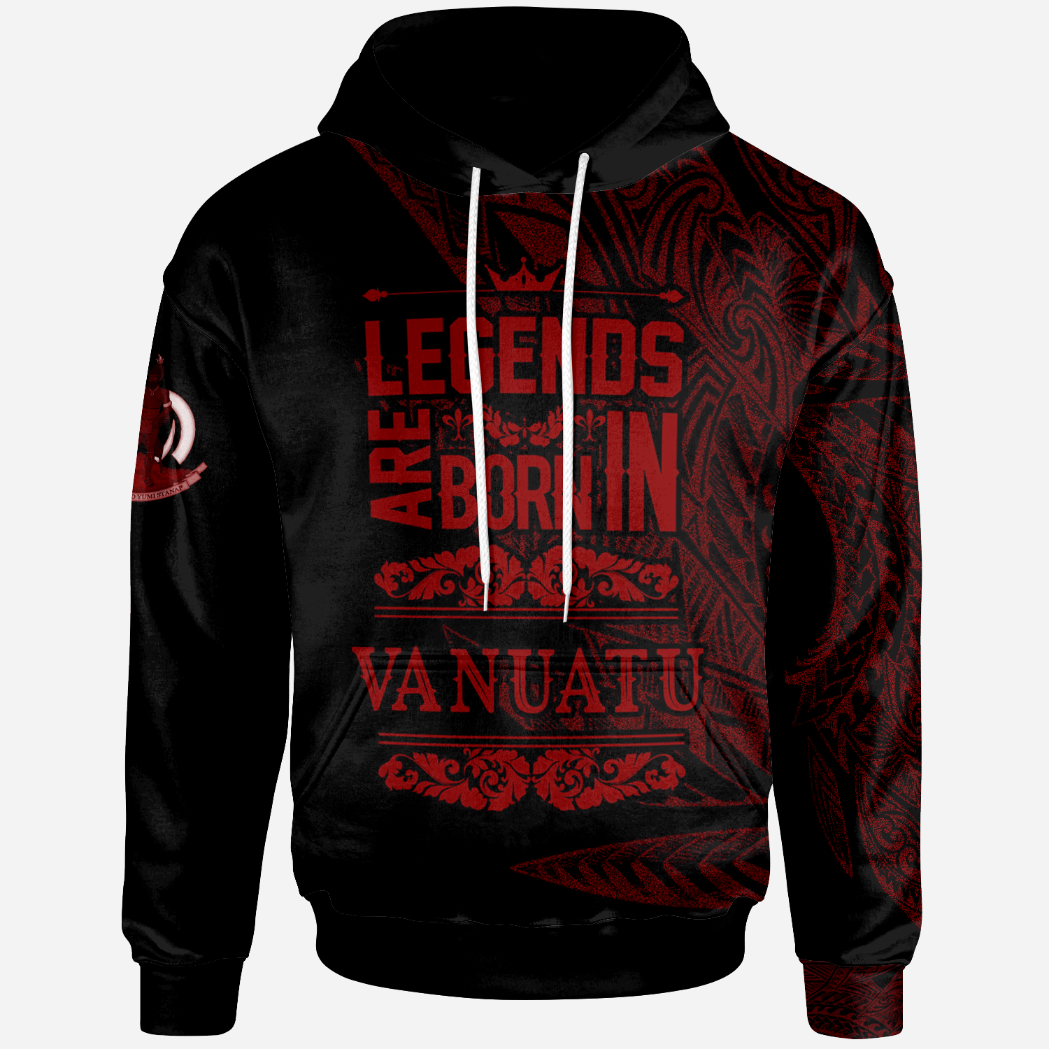 Vanuatu Hoodie Legends Are Born In Red Color Unisex Red - Polynesian Pride