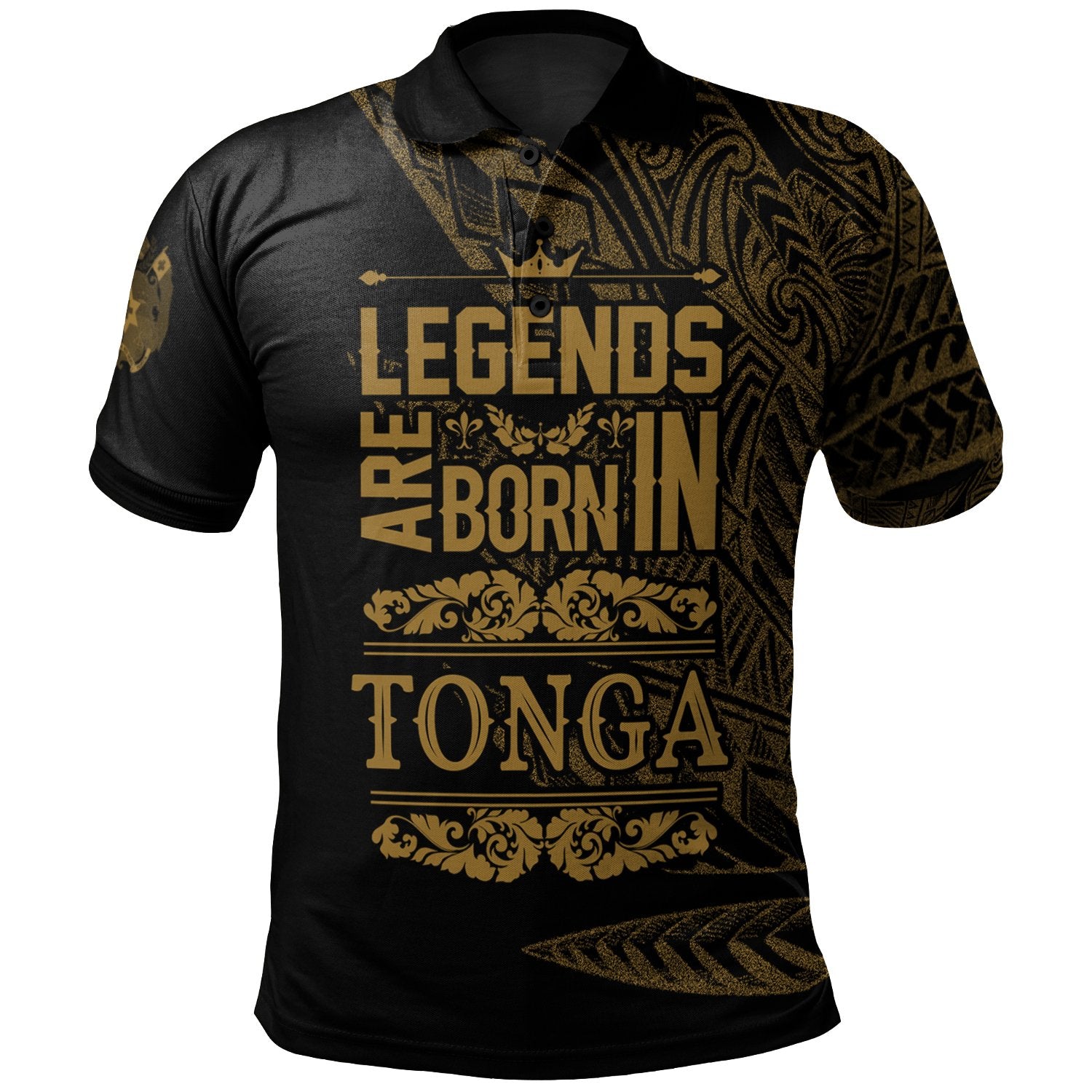 Tonga Polo Shirt Legends Are Born In Gold Color Unisex Gold - Polynesian Pride