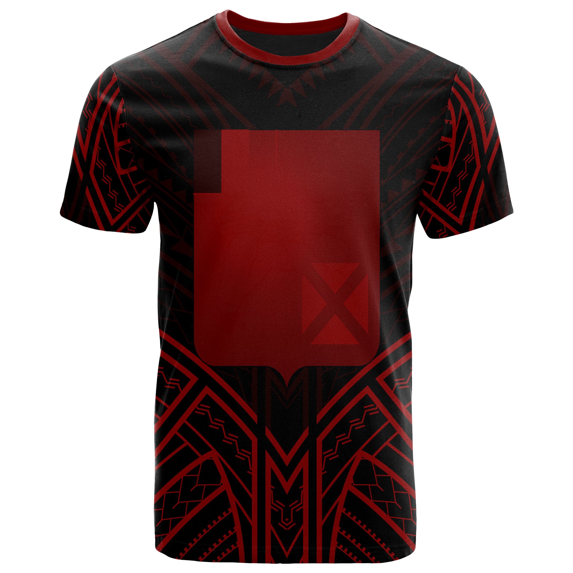 Wallis & Futuna T Shirt Wallis & Futuna Seal Tribal Red Color Patterns Unisex Black - Polynesian Pride