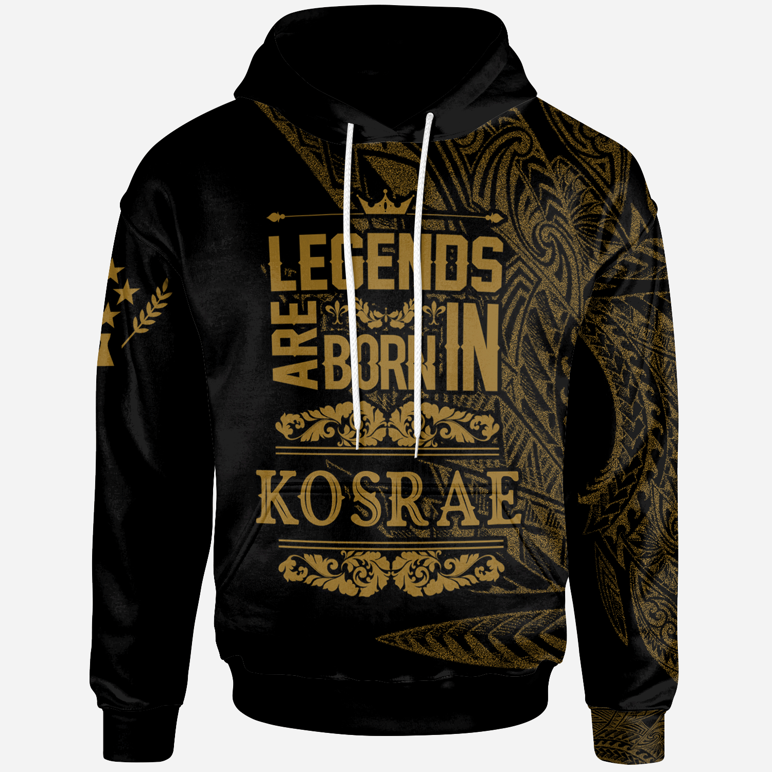 Kosrae State Hoodie Legends Are Born In Gold Color Unisex Gold - Polynesian Pride