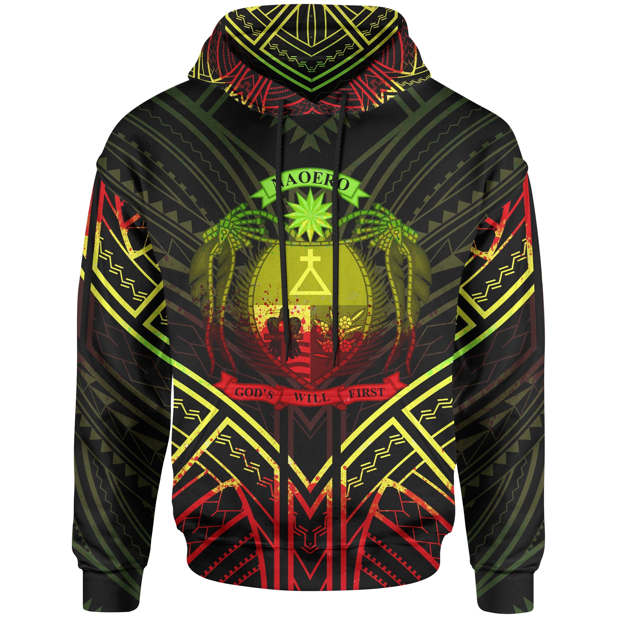 Nauru Hoodie Nauru Seal Reggae Tribal Patterns Unisex White - Polynesian Pride