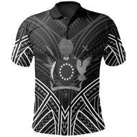 Cook Islands Polo Shirt Kuki Airani Seal Black Tribal Patterns Unisex White - Polynesian Pride
