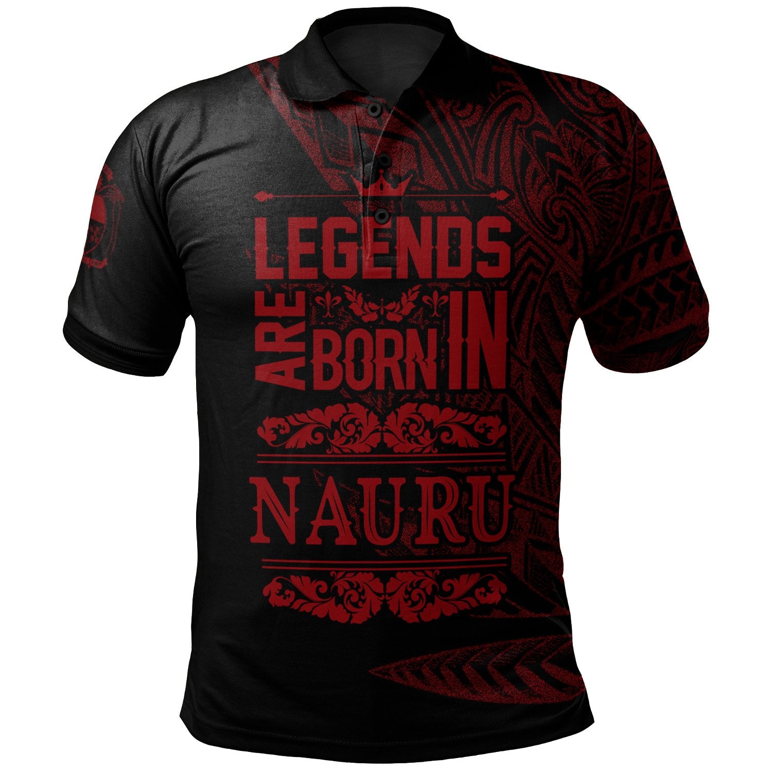 Nauru Polo Shirt Legends Are Born In Red Color Unisex Red - Polynesian Pride