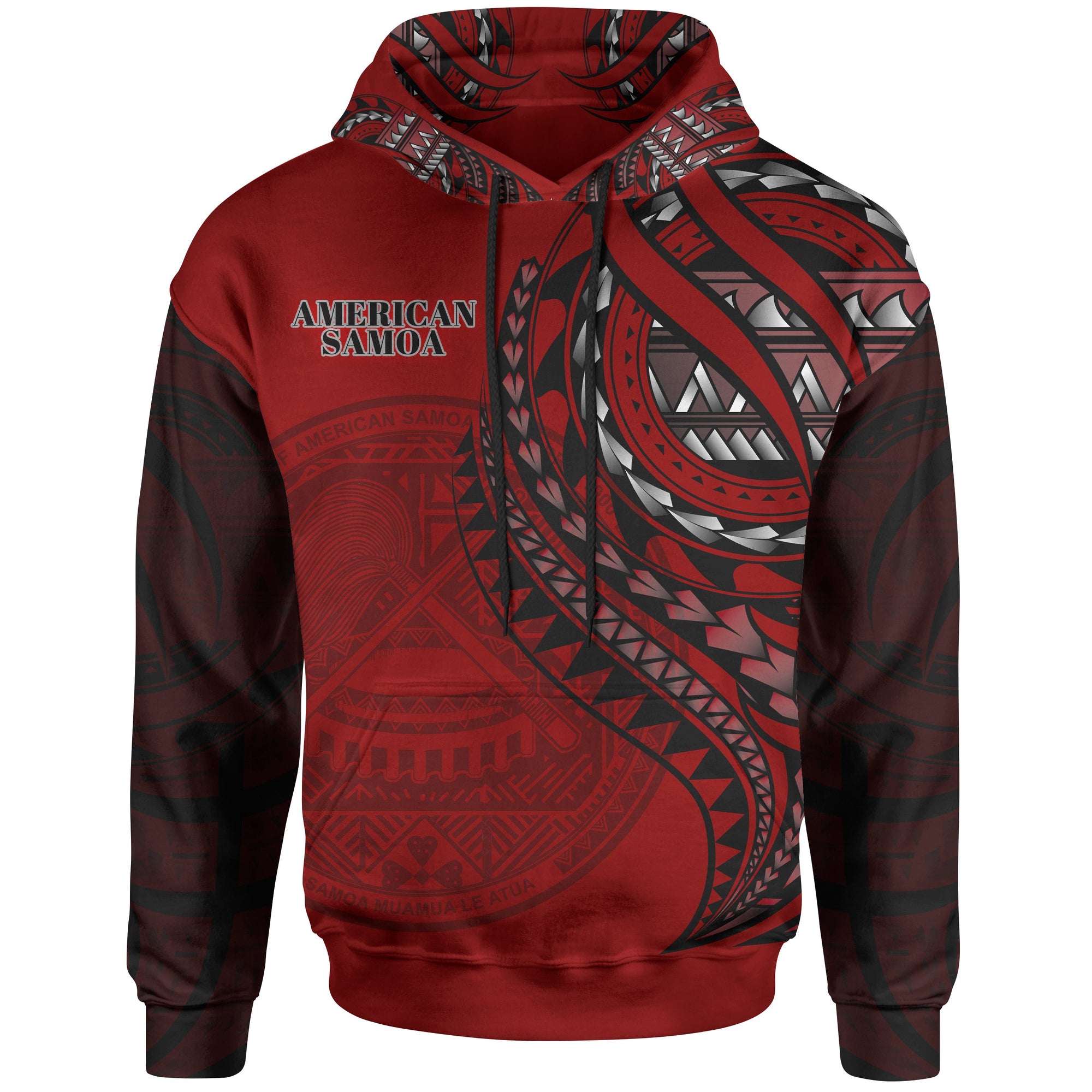 American Samoa Hoodie Red Polynesian Patterns Bestmerican Samoa Ever Unisex Black - Polynesian Pride