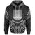 Kiribati Hoodie Kiribati Seal Black Tribal Patterns Unisex White - Polynesian Pride