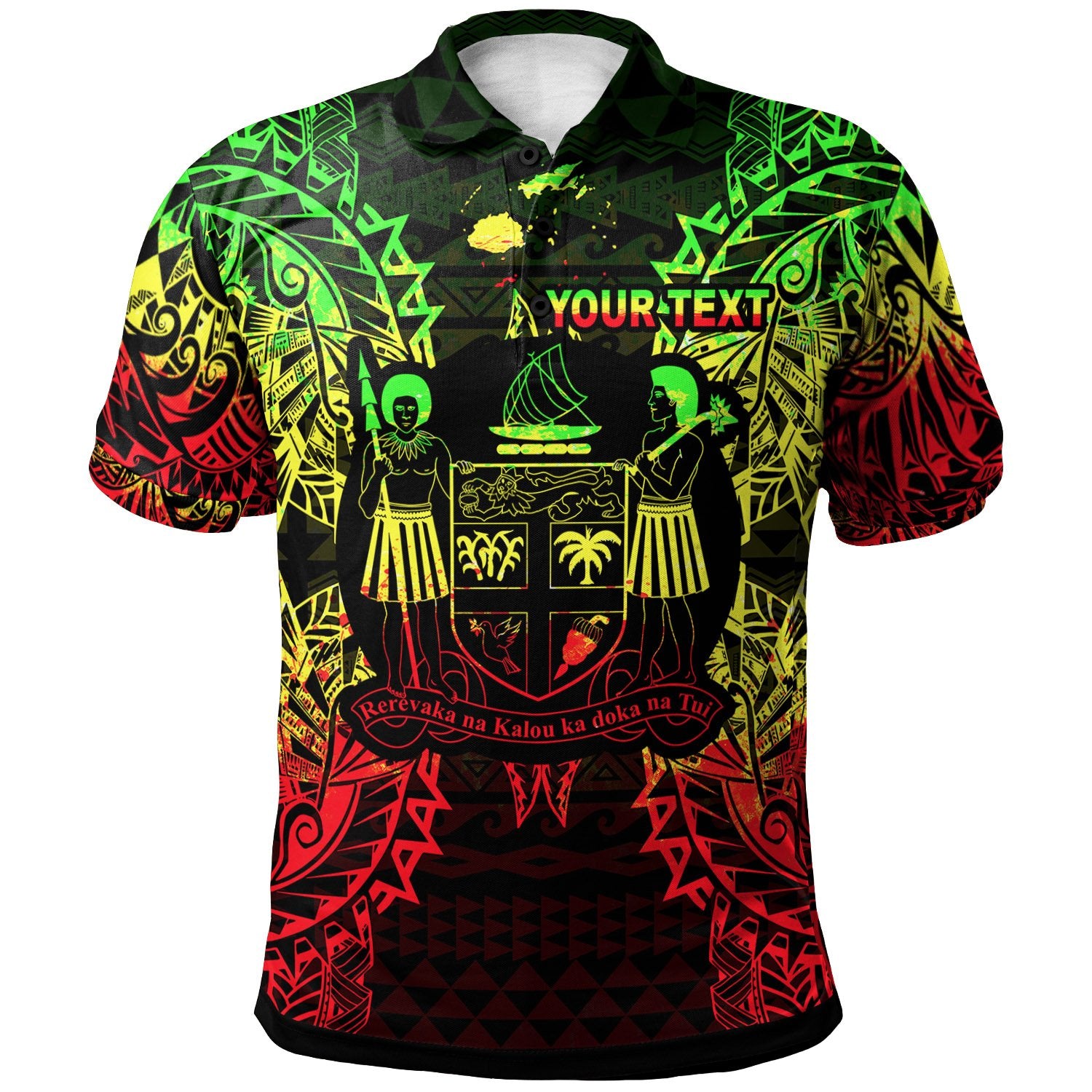 Fiji and Niue Polo Shirt Coat Of Arms Map Polynesian Tattoo Reggae Unisex Reggae - Polynesian Pride