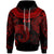 Fiji Hoodie Palm Leaf Texture Red Unisex Red - Polynesian Pride