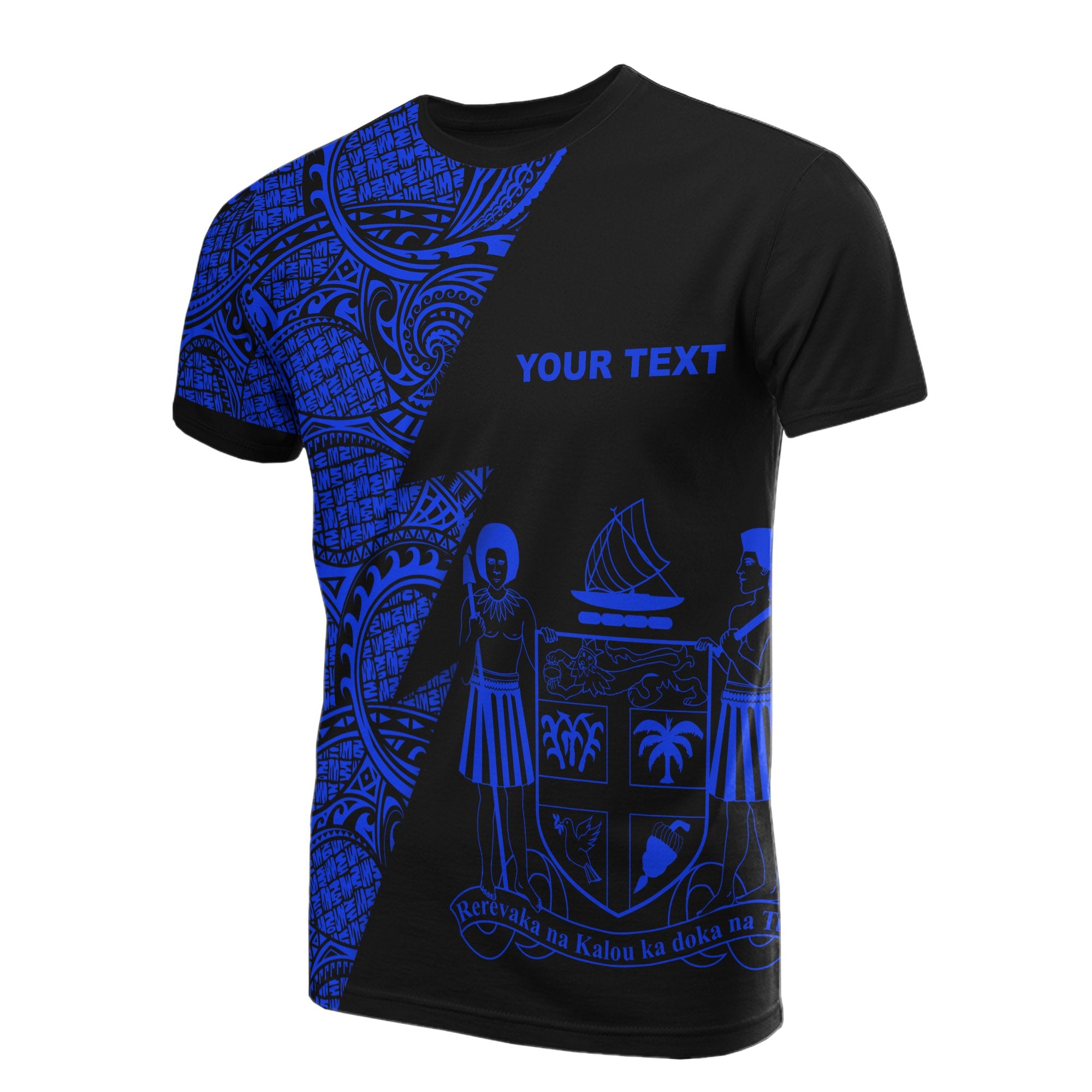 Fiji Custom T Shirt Polynesian Pattern Blue Style Unisex Blue - Polynesian Pride