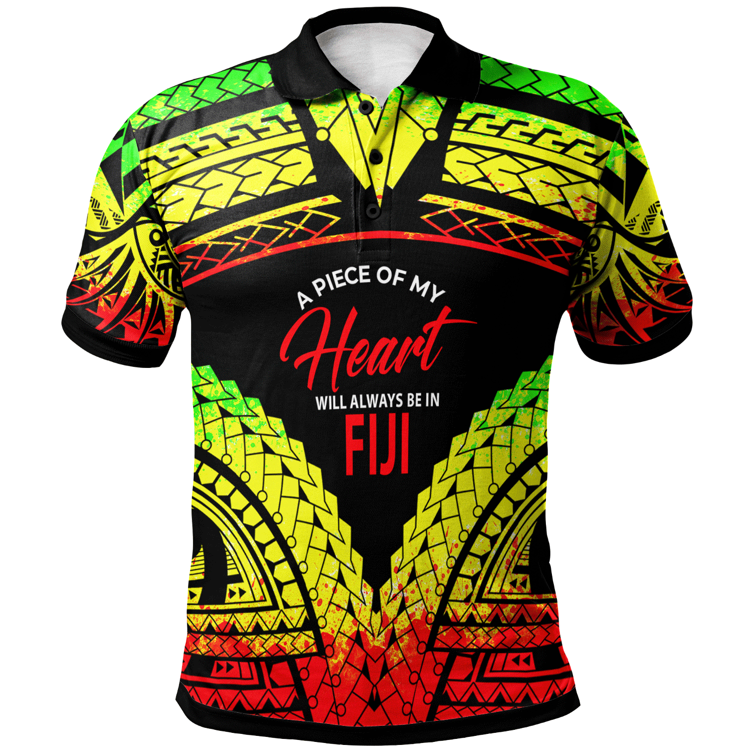 Fiji Polo Shirt A Piece Of My Heart Unisex Reggae - Polynesian Pride