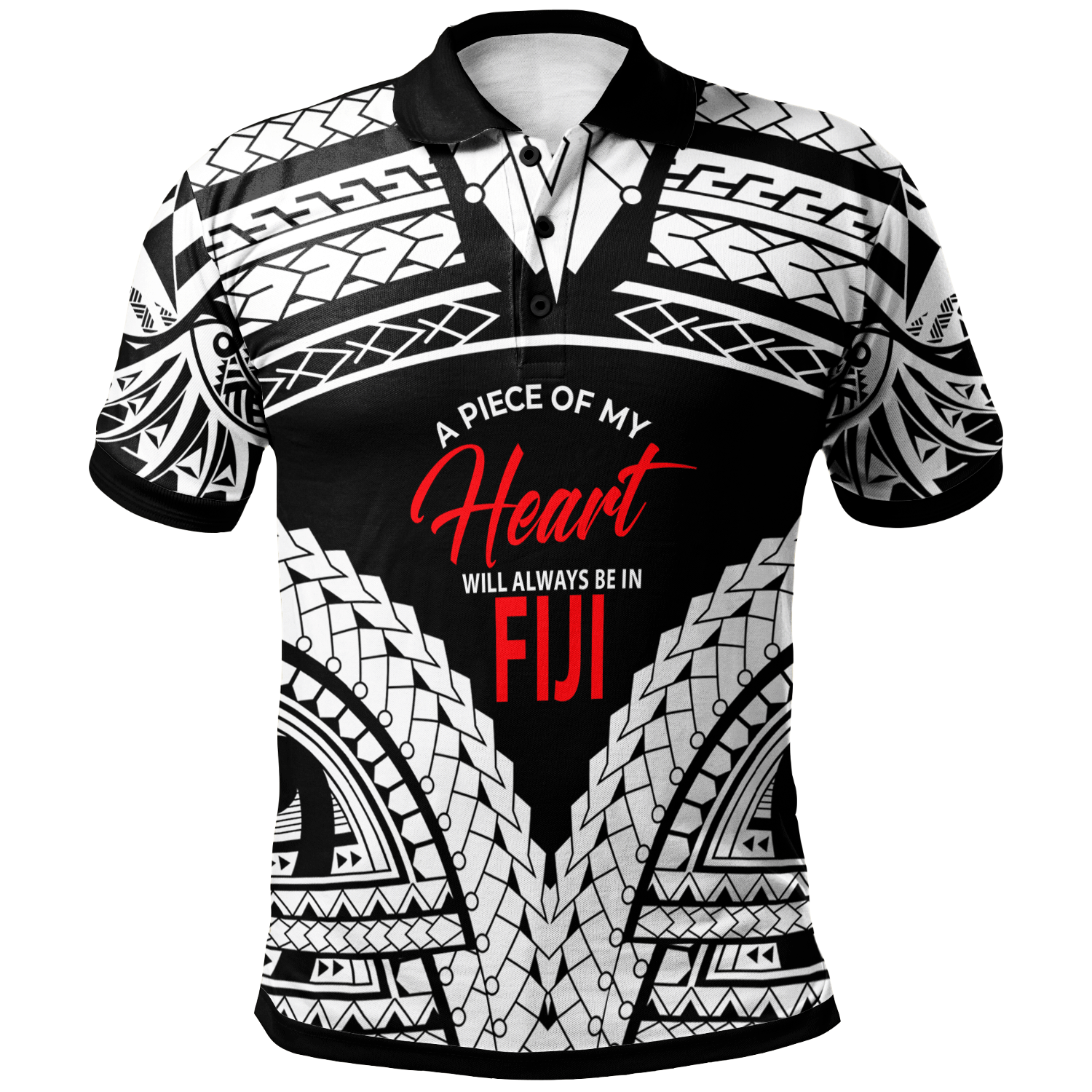 Fiji Polo Shirt A Piece Of My Heart White Color Unisex White - Polynesian Pride