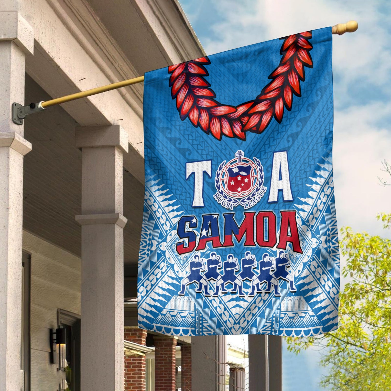 Toa Samoa Rugby Flag Manu Siva Tau Style Ulafala Ver.01 LT13 - Polynesian Pride