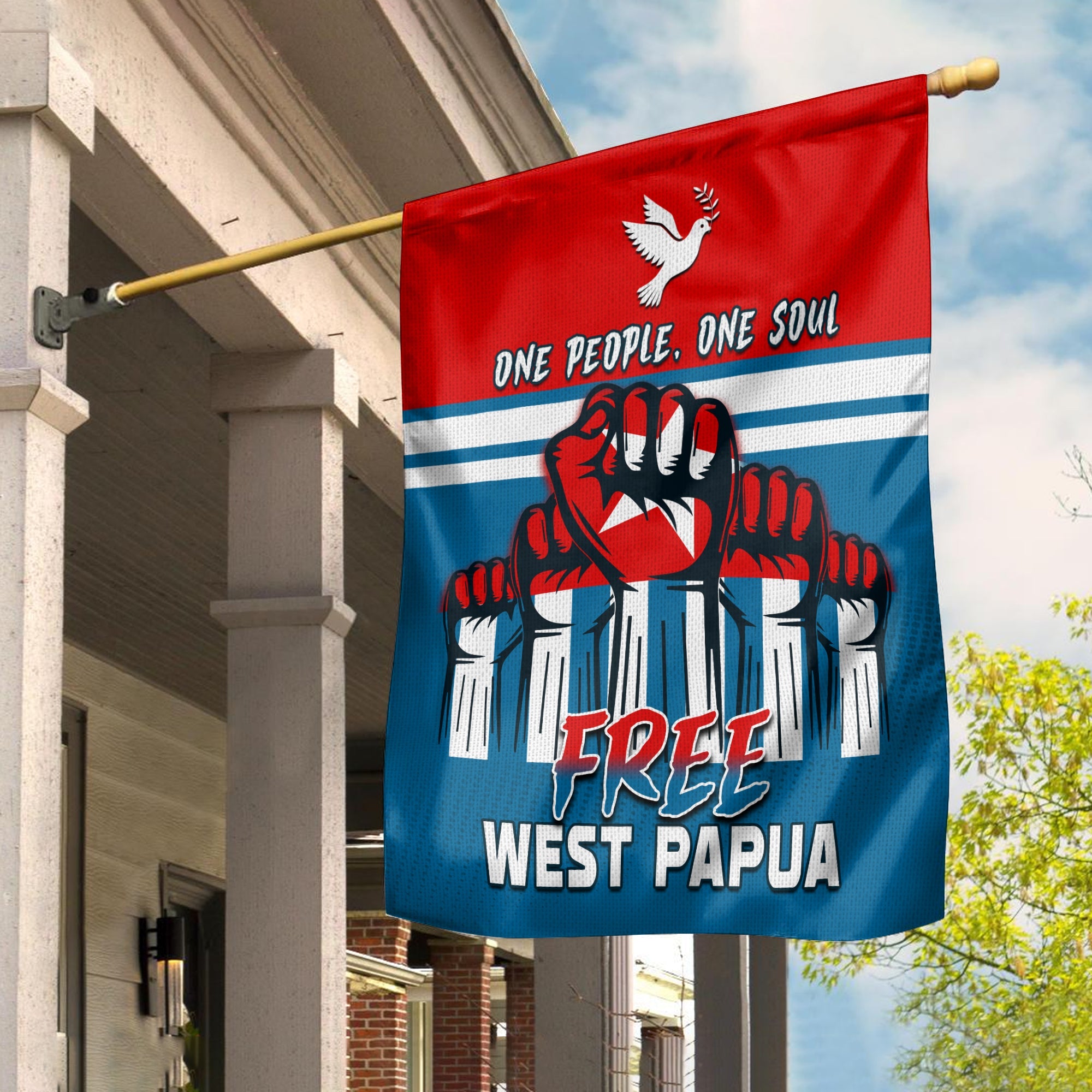 Free West Papua Flag One People One Soul Strong West Papuan Ver.02 LT13 - Polynesian Pride