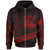 Tonga Zip Hoodie In My Heart Style Red Polynesian Patterns Unisex Black - Polynesian Pride