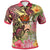 Papua New Guinea Polo Shirt Flowers Tropical With Sea Animals Unisex Pink - Polynesian Pride