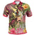 Vanuatu Polo Shirt Flowers Tropical With Sea Animals Unisex Pink - Polynesian Pride