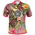 American Samoa Polo Shirt Flowers Tropical With Sea Animals Unisex Pink - Polynesian Pride