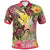 Kanaka Maoli Polo Shirt Flowers Tropical With Sea Animals Unisex Pink - Polynesian Pride