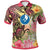 Yap State Polo Shirt Flowers Tropical With Sea Animals Unisex Pink - Polynesian Pride