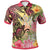 Kosrae State Polo Shirt Flowers Tropical With Sea Animals Unisex Pink - Polynesian Pride