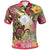 Palau Polo Shirt Flowers Tropical With Sea Animals Unisex Pink - Polynesian Pride