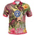 Northern Mariana Islands Polo Shirt Flowers Tropical With Sea Animals Unisex Pink - Polynesian Pride