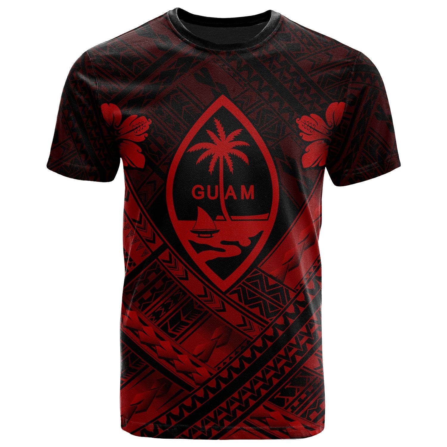 Guam Polynesian T Shirt Guam Red Seal Camisole Hibiscus Style Unisex Red - Polynesian Pride