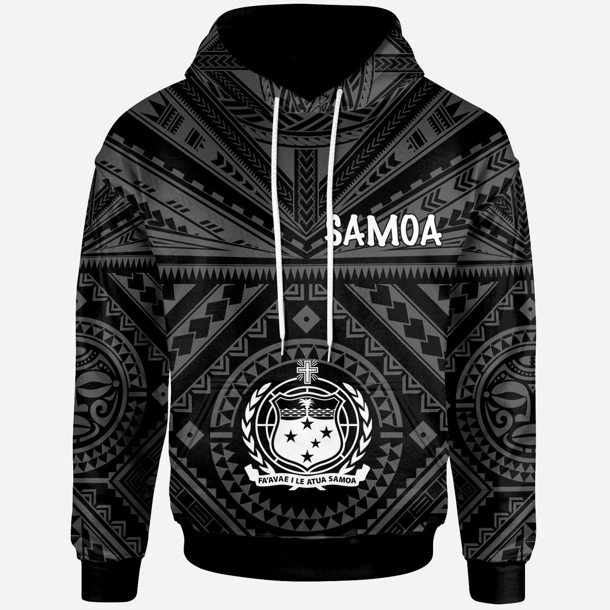Samoa Hoodie Samoa Seal In Polynesian Tattoo Style Unisex Black - Polynesian Pride