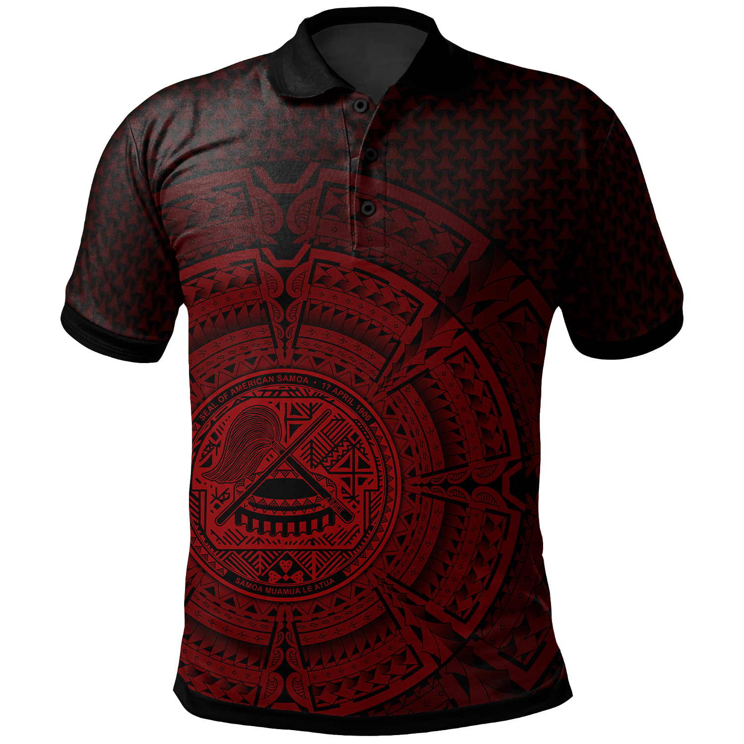 American Samoa Polo Shirt Polynesian Circle (Red) Unisex Red - Polynesian Pride