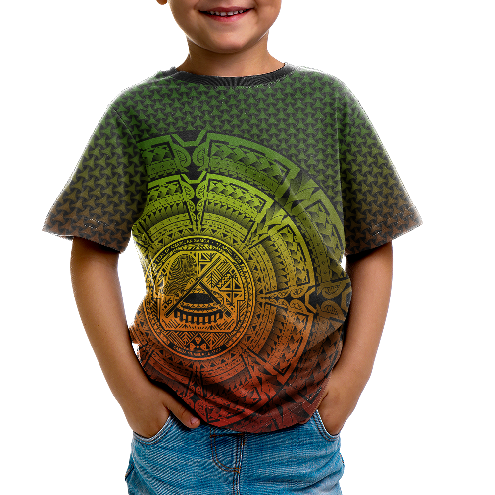 American Samoa Polynesian T Shirt Polynesian Circle (Reggae) - Polynesian Pride