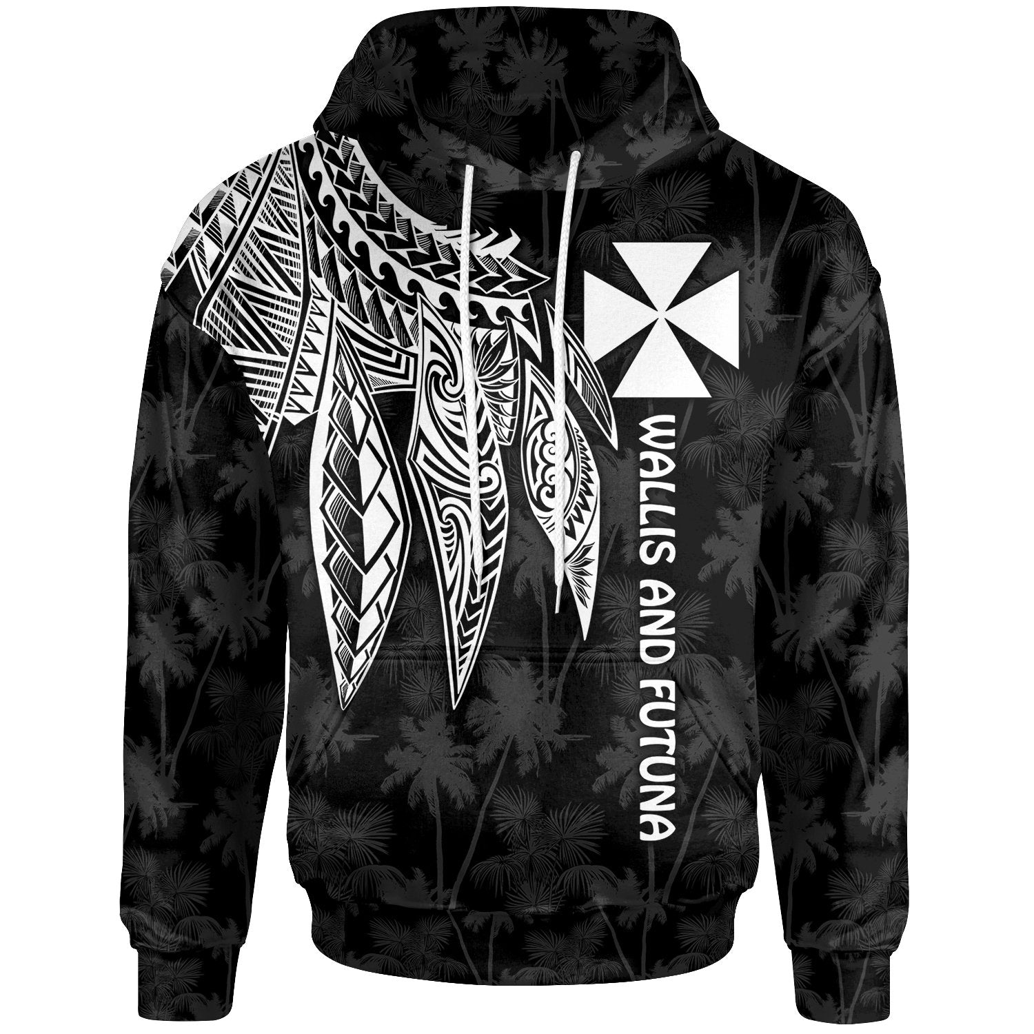 Wallis and Futuna Hoodie Polynesian Wings White Unisex White - Polynesian Pride