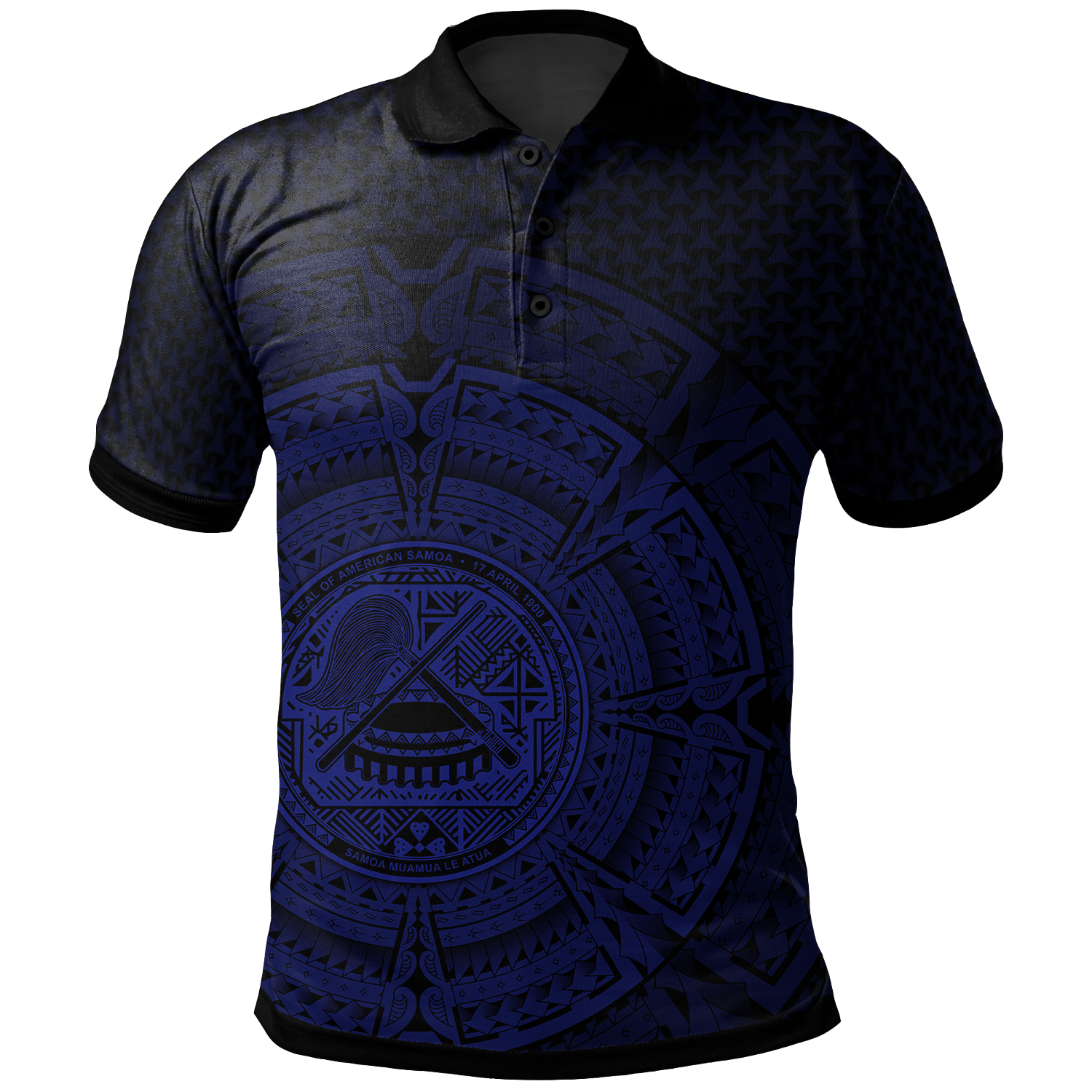 American Samoa Polo Shirt Polynesian Circle (Blue) Unisex Blue - Polynesian Pride