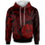 Tahiti Hoodie Humpback Whale & Coat of Arms Red Unisex Red - Polynesian Pride