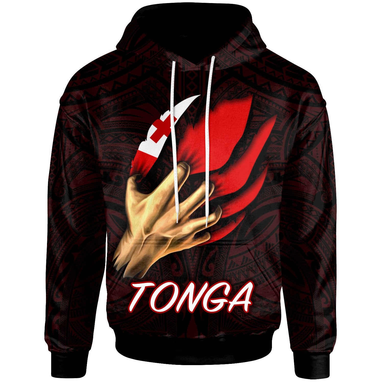 Tonga Hoodie Tonga In Me (Red) Unisex Red - Polynesian Pride