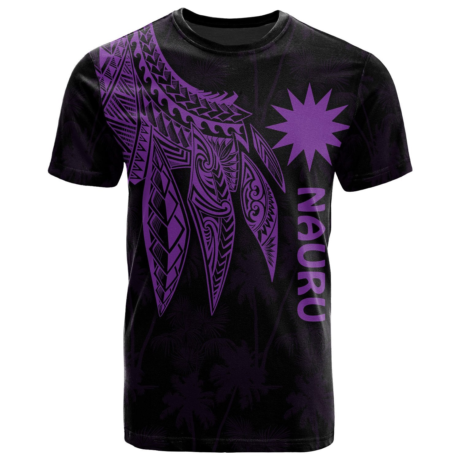 Nauru T Shirt Polynesian Wings Purple Unisex Purple - Polynesian Pride