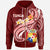 Tonga Zip up Hoodie Tonga Coat of Arms With Polynesian Patterns Unisex Red - Polynesian Pride