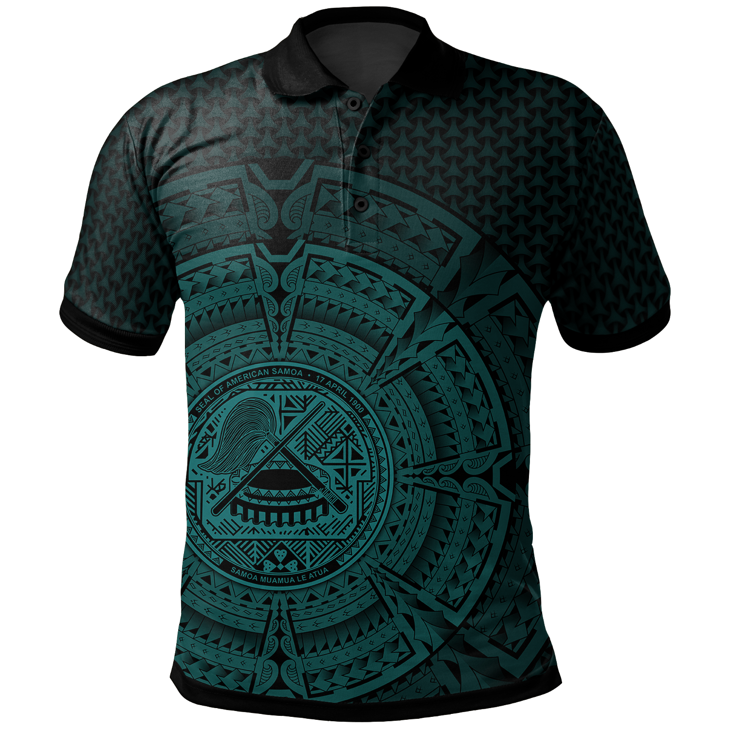 American Samoa Polo Shirt Polynesian Circle (TURQUOISE) Unisex Turquoise - Polynesian Pride