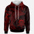 Tuvalu Hoodie Humpback Whale & Coat of Arms Red Unisex Red - Polynesian Pride