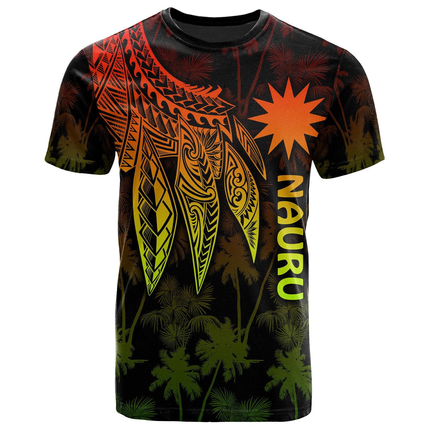 Nauru T Shirt Polynesian Wings Reggae Unisex Art - Polynesian Pride