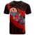 Tahiti T Shirt Polynesian Hook and Hibiscus (Red) Unisex Red - Polynesian Pride