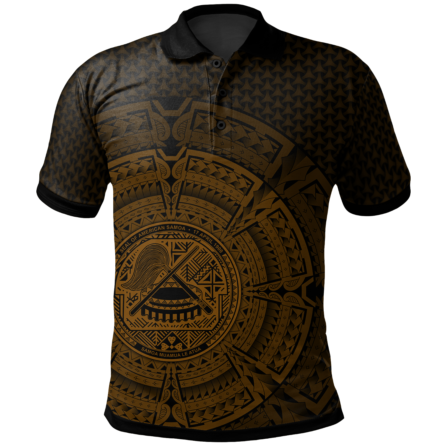 American Samoa Polo Shirt Polynesian Circle (Golden) Unisex Golden - Polynesian Pride