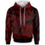 American Samoa Hoodie Humpback Whale & Coat of Arms Red Unisex Red - Polynesian Pride