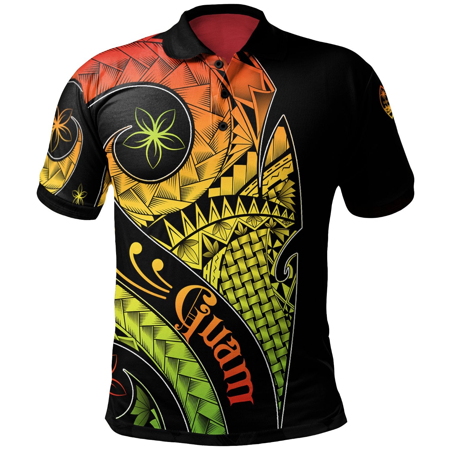 Guam Polo Shirt Guahan Polynesian Decorative Patterns Unisex Black - Polynesian Pride