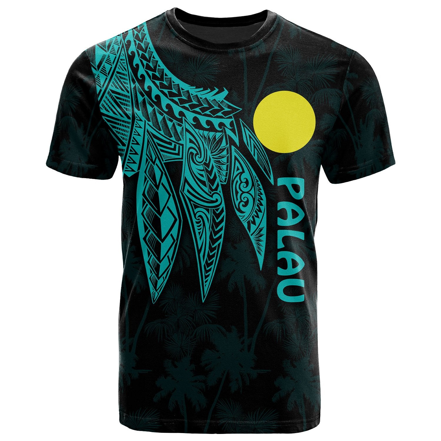 Palau Polynesian T Shirt Polynesian Wings (Turquoise) Unisex Turquoise - Polynesian Pride