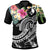 YAP Polynesian Polo Shirt Summer Plumeria (Black) Unisex Black - Polynesian Pride