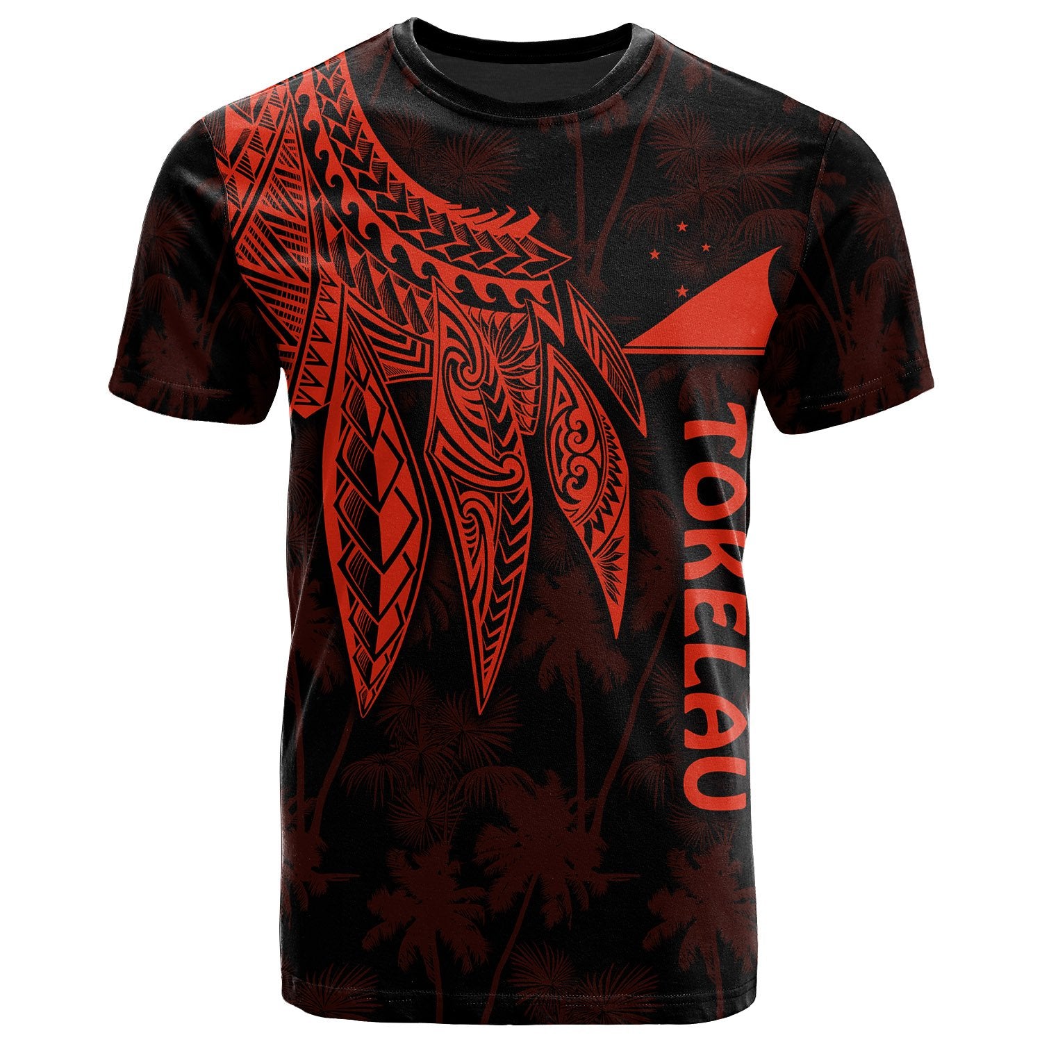 Tokelau Polynesian T Shirt Polynesian Wings (Red) Unisex Red - Polynesian Pride