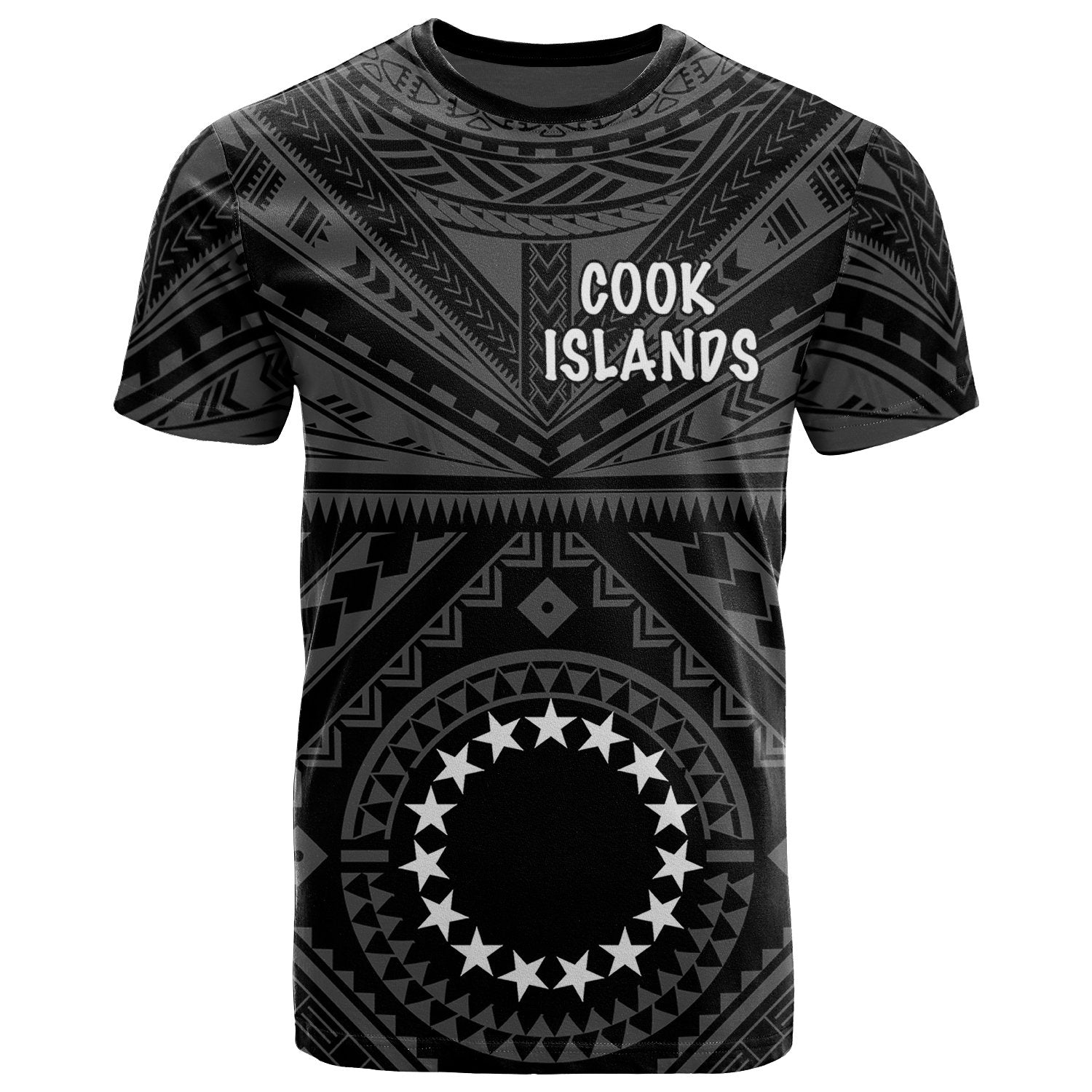 Cook Island T Shirt Seal With Polynesian Tattoo Style ( Black) Unisex Black - Polynesian Pride