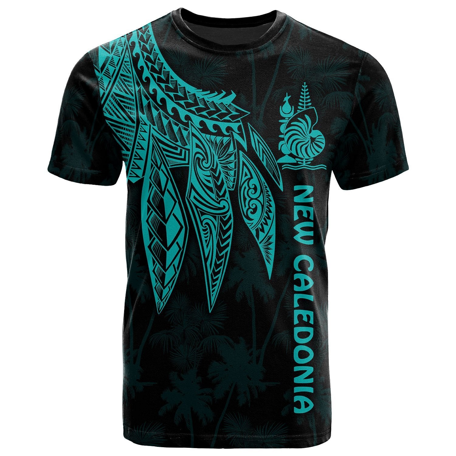 New Caledonia T Shirt Polynesian Wings Turquoise Unisex Turquoise - Polynesian Pride