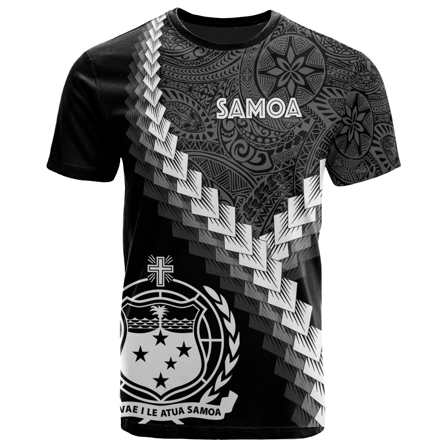 Samoa T Shirt Coat Of Arms With Polynesian Tattoo Unisex Art - Polynesian Pride